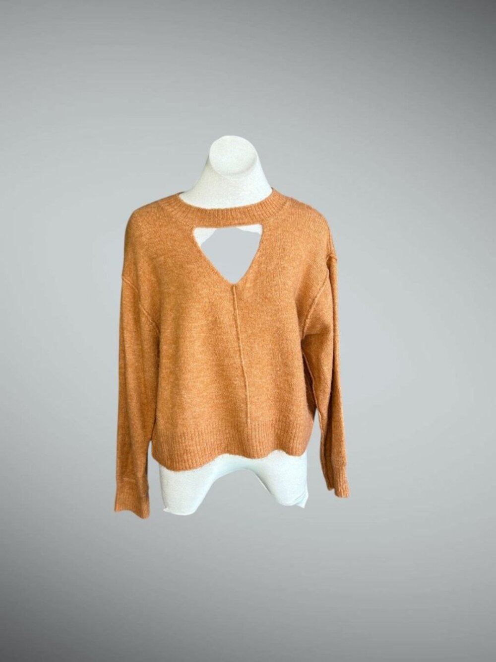 Billabong Without a Crew Caramel Toffee Orange Brushed Wool Sweater Size S